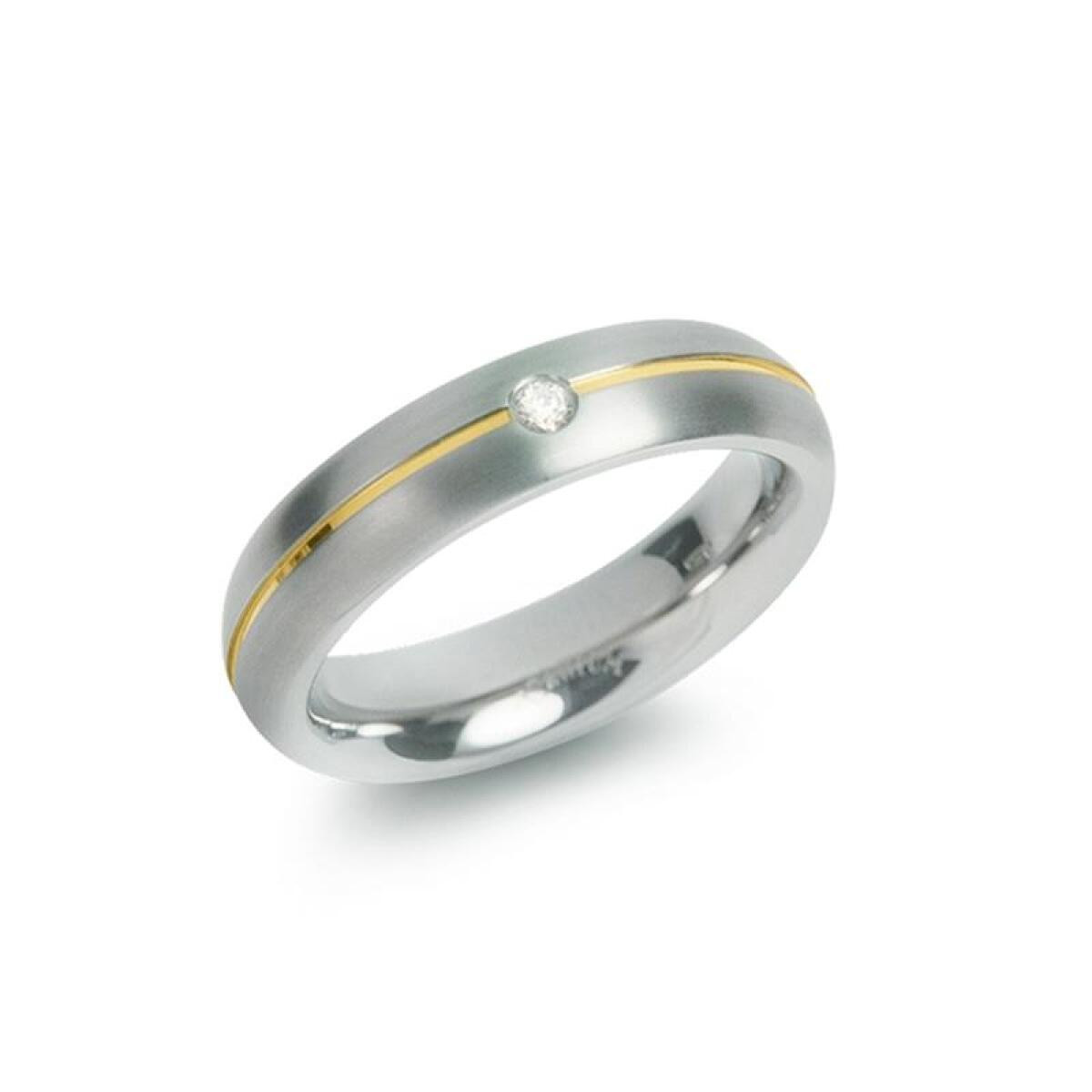 Boccia Titanium 0130-06 bicolor ring met diamant 0.03 crt 5 mm breed