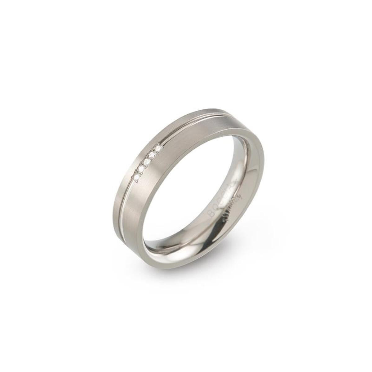 Boccia Titanium 0149-02 zilverkleurige titanium ring met diamant 0.025 crt 5 mm breed