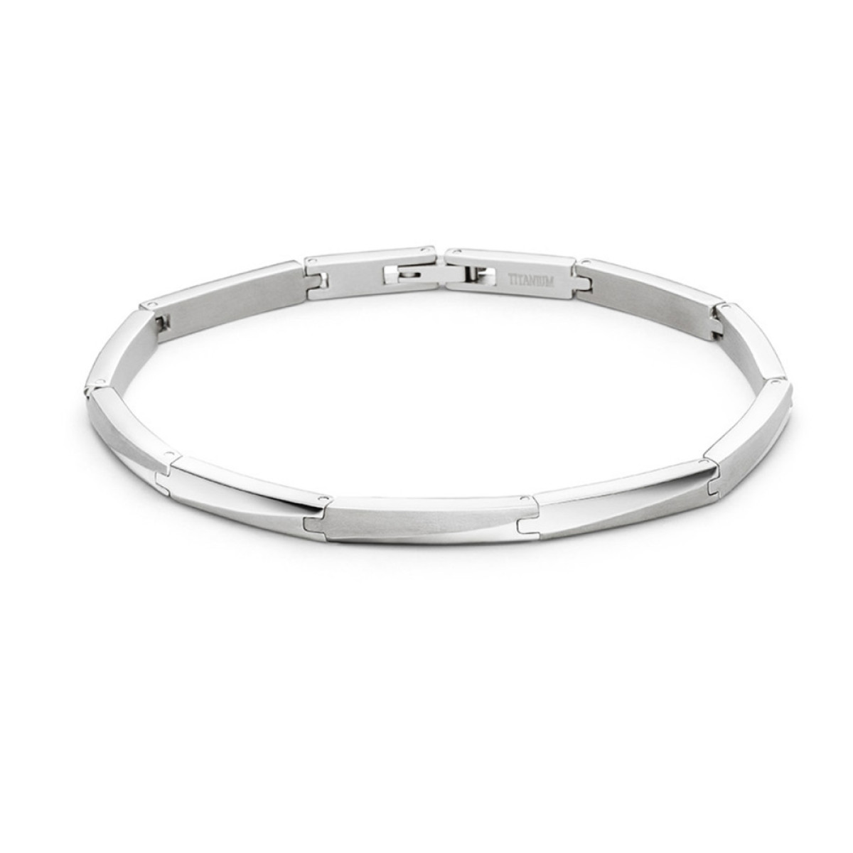 Boccia 03059-01 titanium schakelarmband met rechthoekige schakels - Lengte 21 cm