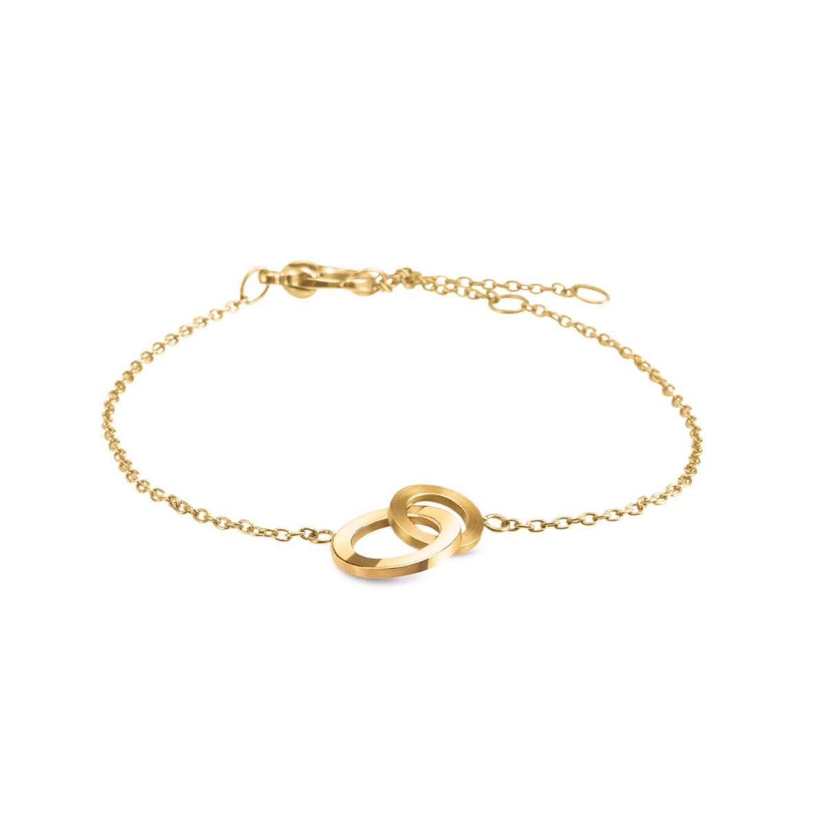 Boccia Titanium 03029-03 armband met groot en klein rondje goudkleurig - Lengte 17 - 21 cm
