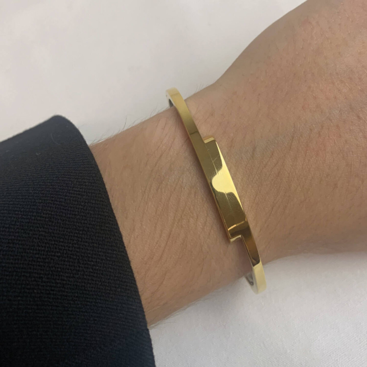Boccia Titanium 03041-04 goudkleurige bangle titanium - Diameter 60 mm