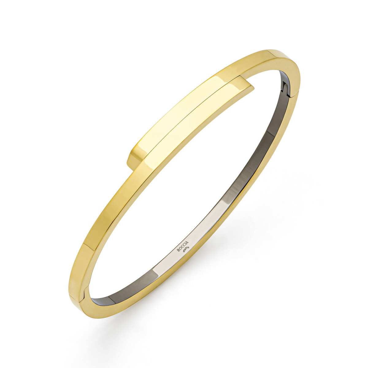 Boccia Titanium 03041-04 goudkleurige bangle titanium - Diameter 60 mm