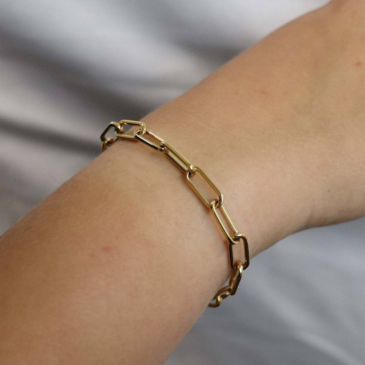 Boccia Titanium 03045-02 armband met paperclipschakel goudkleurig - Lengte 20 cm