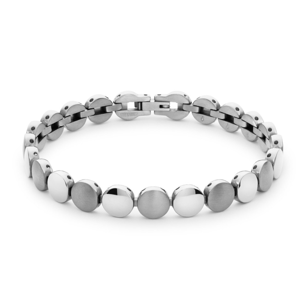 Boccia Titanium 03061-01 schakelarmband met ronde titanium schakels - Lengte 21 cm