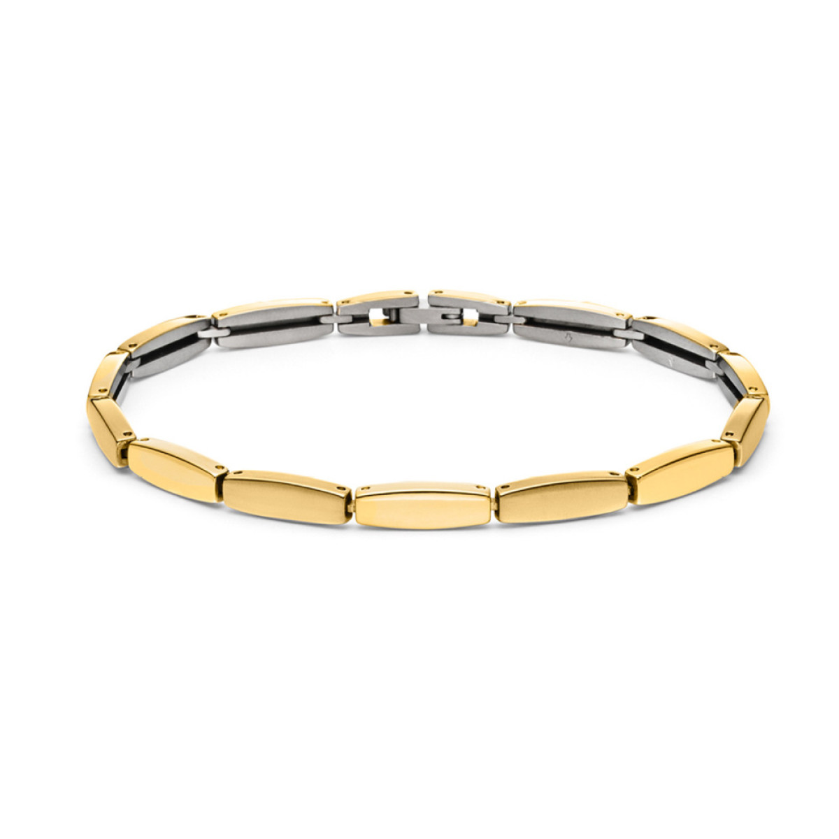 Boccia Titanium 03063-03 gold plated armband rechthoekige schakels - Lengte 20 cm