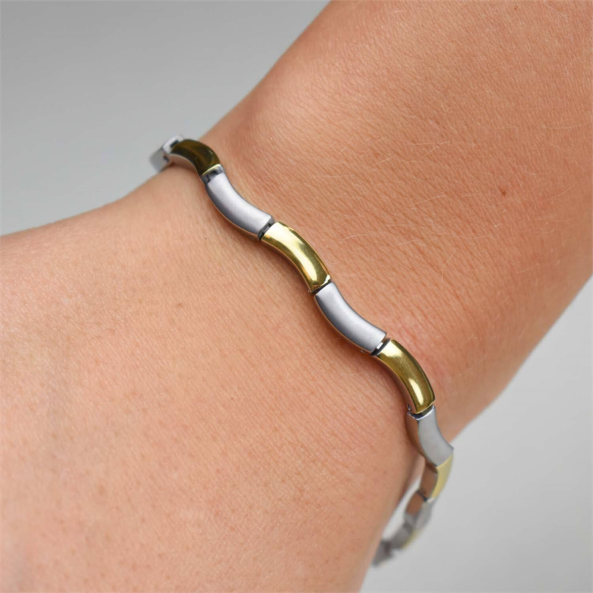 Boccia Titanium 0370-02 schakelarmband bicolor - Lengte 21 cm