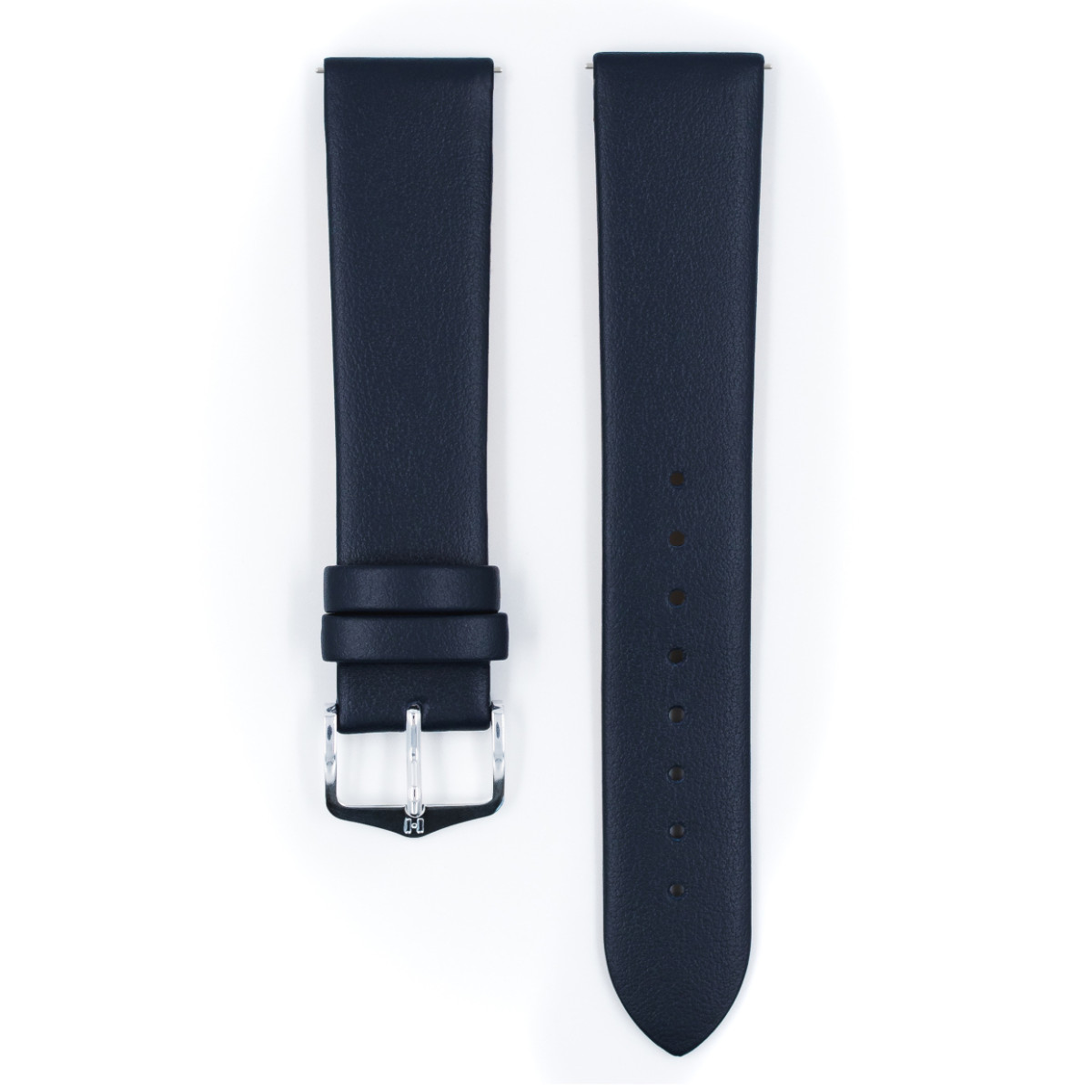 HIRSCH Toronto M 03702180NQ-2 donkerblauw kalfsleren horlogeband effen patroon - 16-18 mm breed