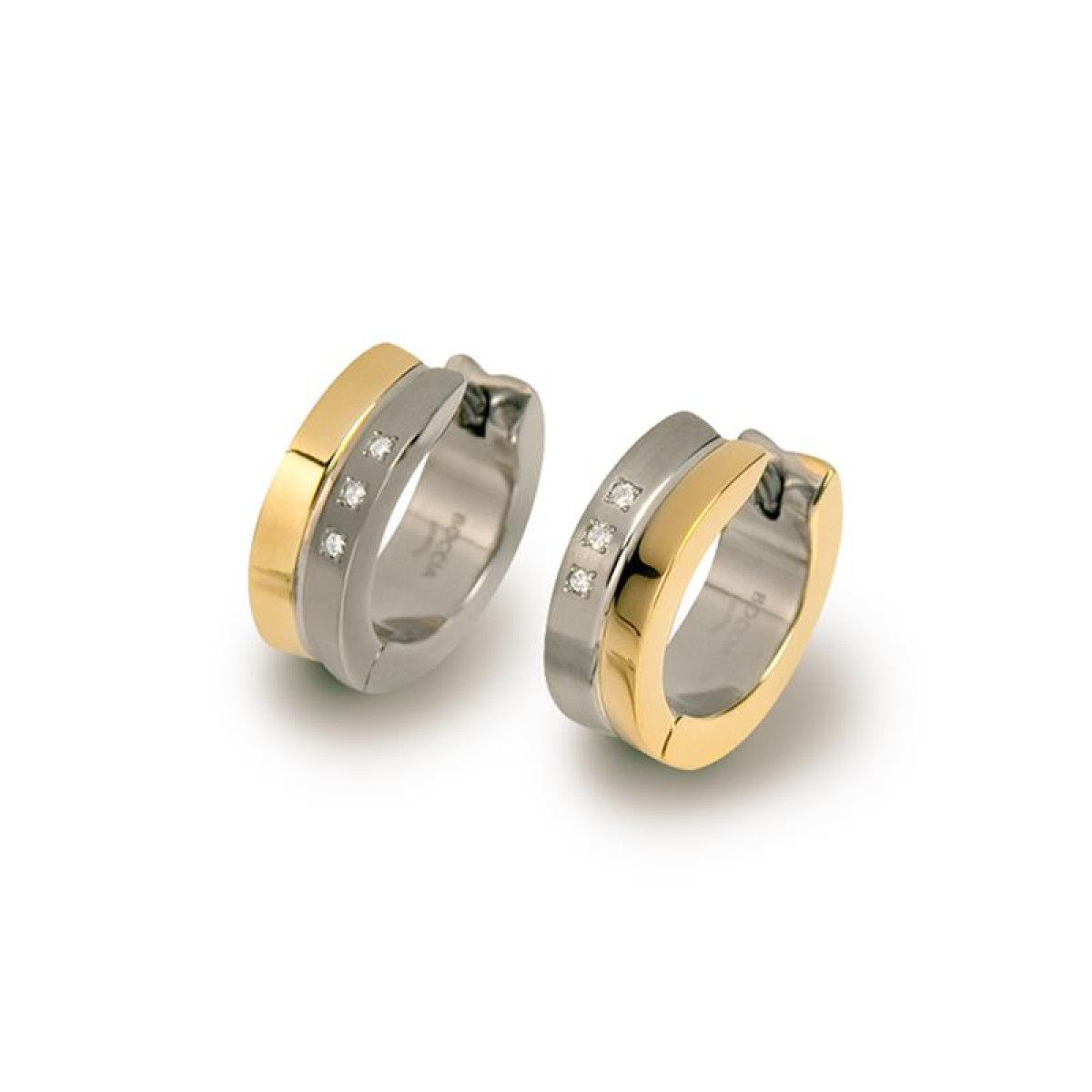 Boccia bicolor oorbellen 0511-04 titanium diamant