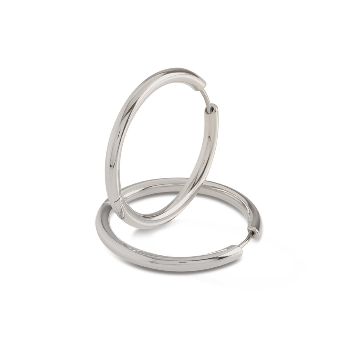 Boccia Titanium 05073-01 oorringen van titanium glanzend zilverkleurig - Diameter 31 mm