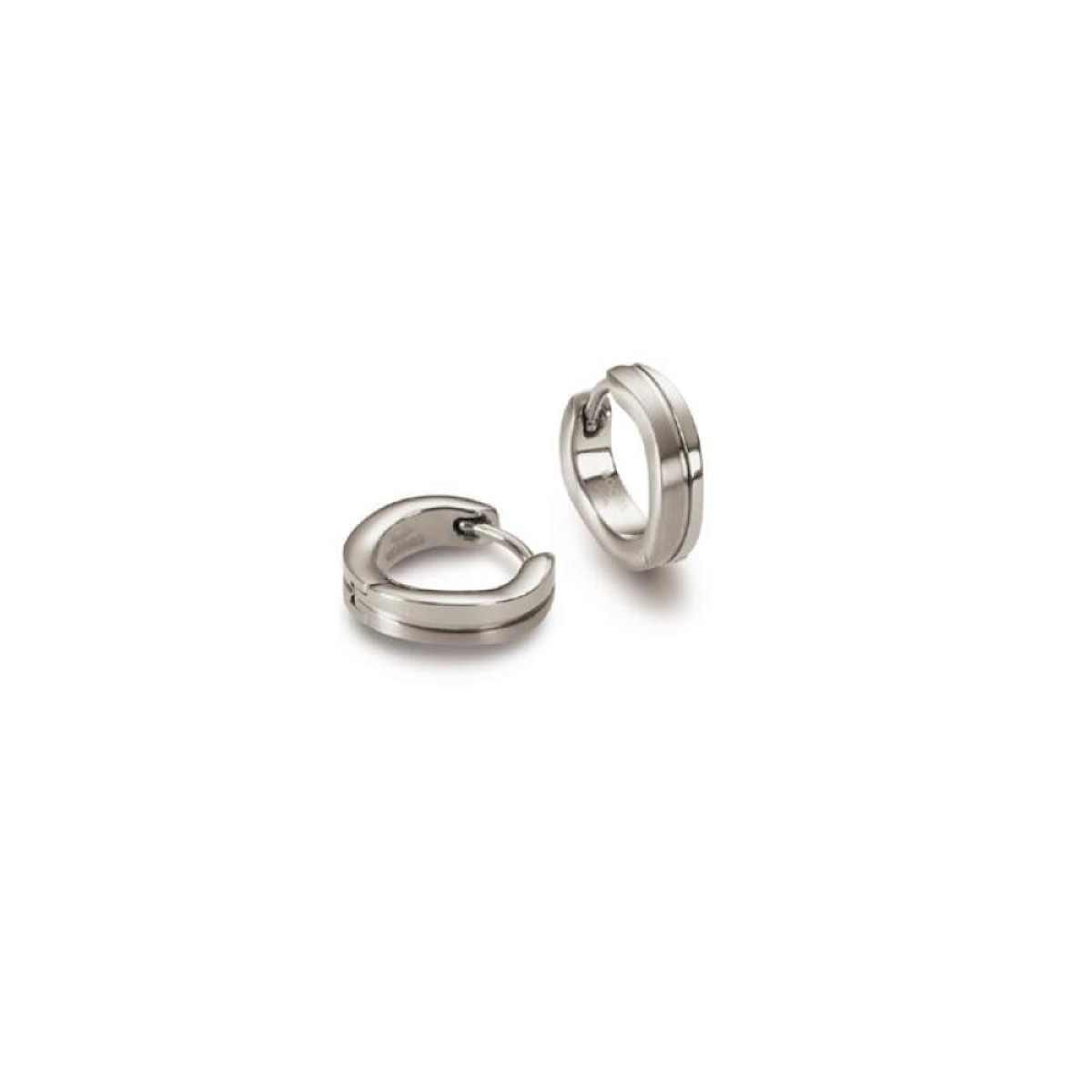 Boccia Titanium 0563-01 titanium oorbellen glanzend en mat - Diameter 13 mm