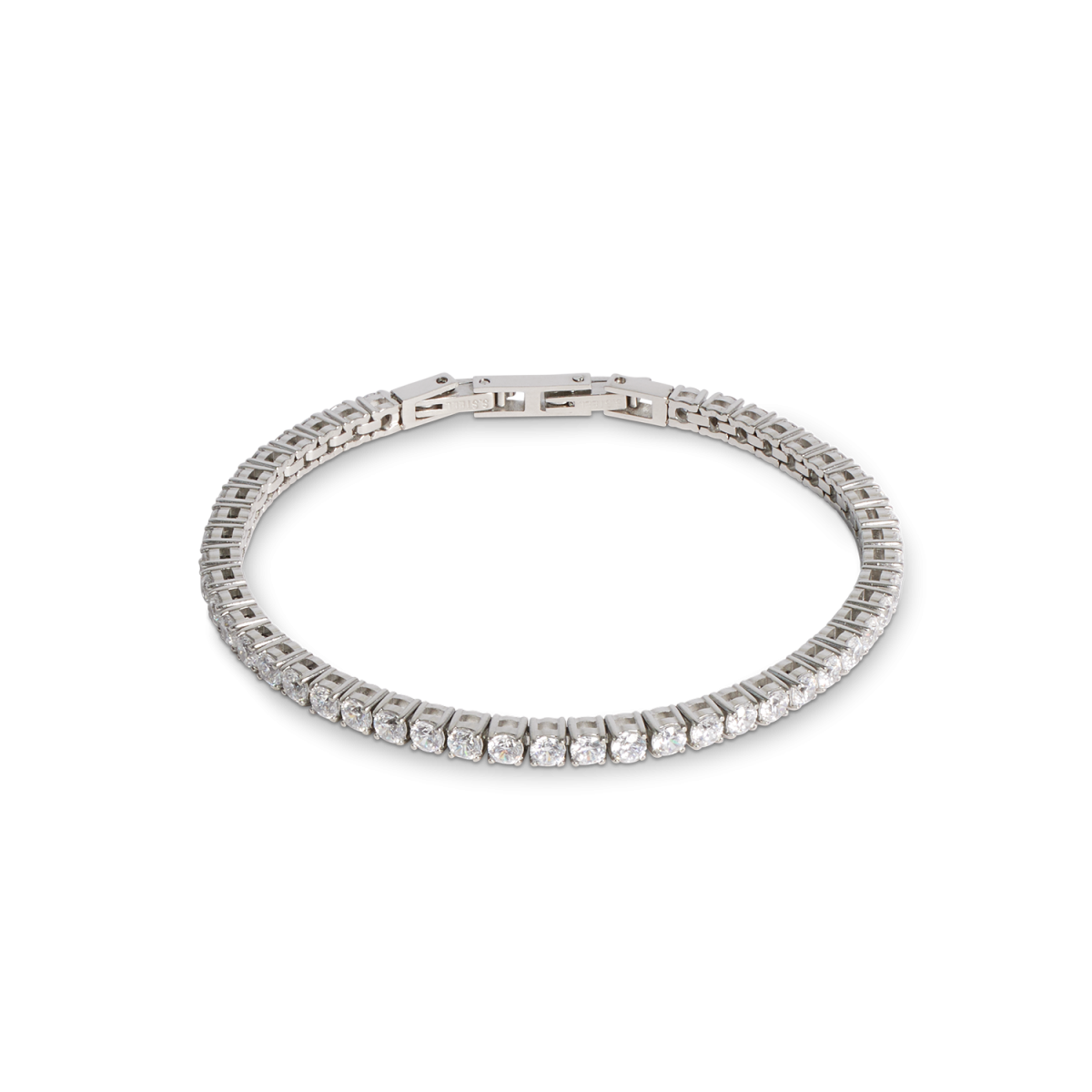 Coeur de Lion 0600/30-1817 tennisarmband zilverkleurig met zirkonia's - Lengte 16.5, 18 cm
