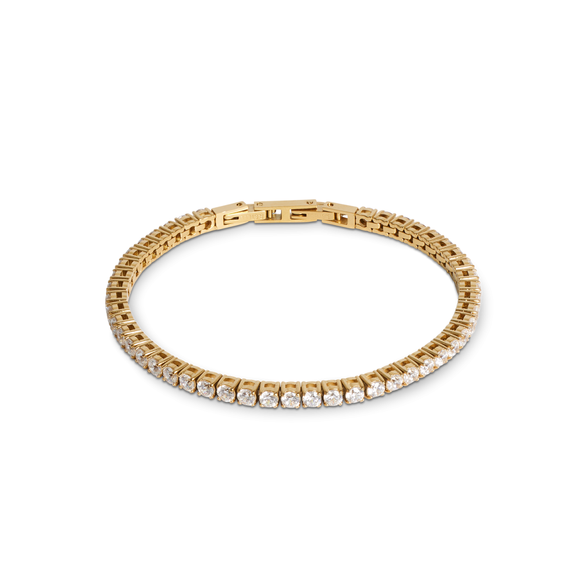 Coeur de Lion gold plated tennisarmband 0600/30-1816 met transparante zirkonia - Lengte 16.5, 18 cm