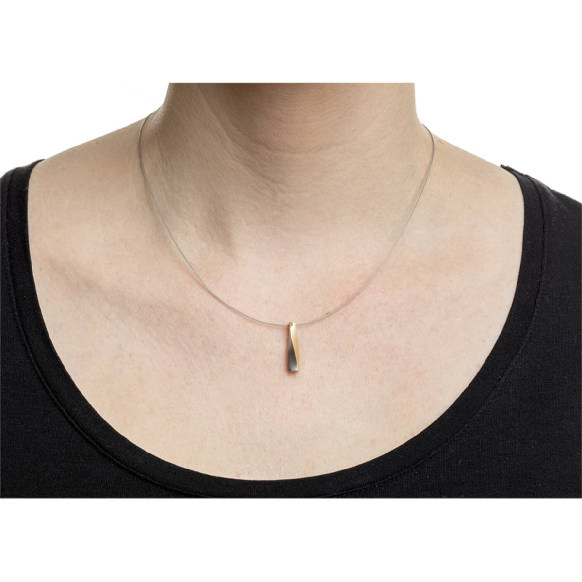 Boccia Titanium 07018-02 hanger bicolor dames - 22 x 4 mm
