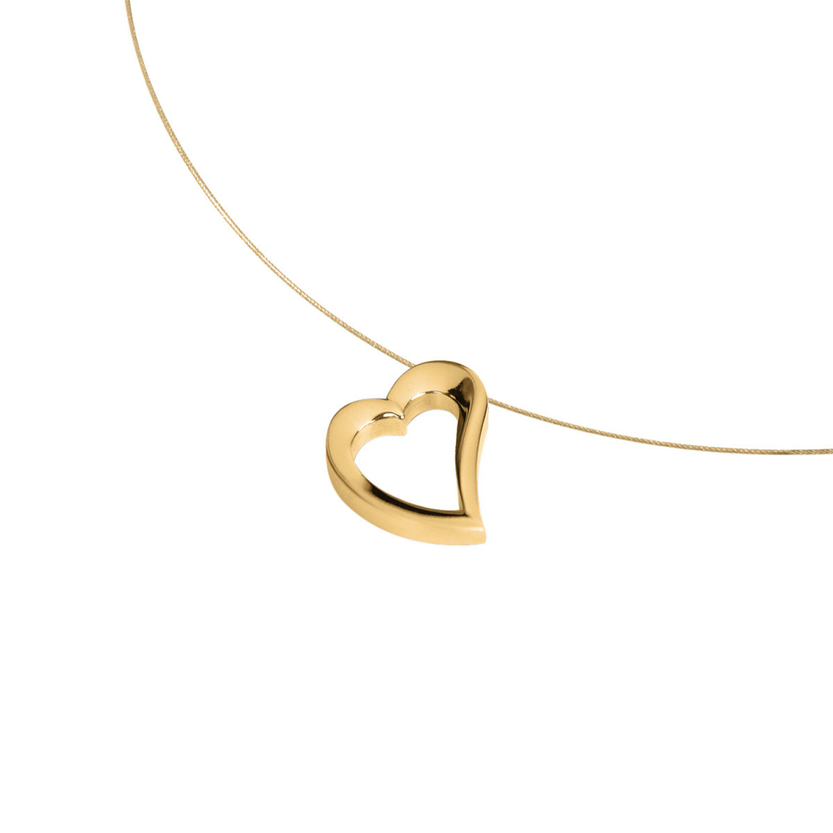 Boccia Titanium 0750-05 gold plated hanger met open hartje van titanium 20 mm breed - Hoogte 22 mm