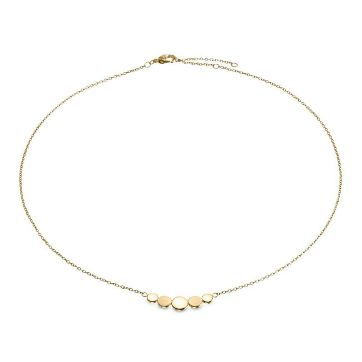 Boccia Titanium 08031-02 ketting Titanium met goudkleurige plating met vijf kleine rondjes - Lengte 50 cm