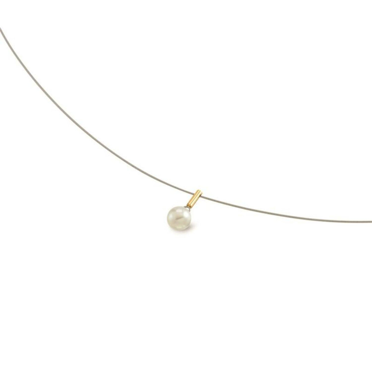 Boccia Titanium 08036-02 dames ketting met goudkleurige parelhanger - Lengte 49 cm