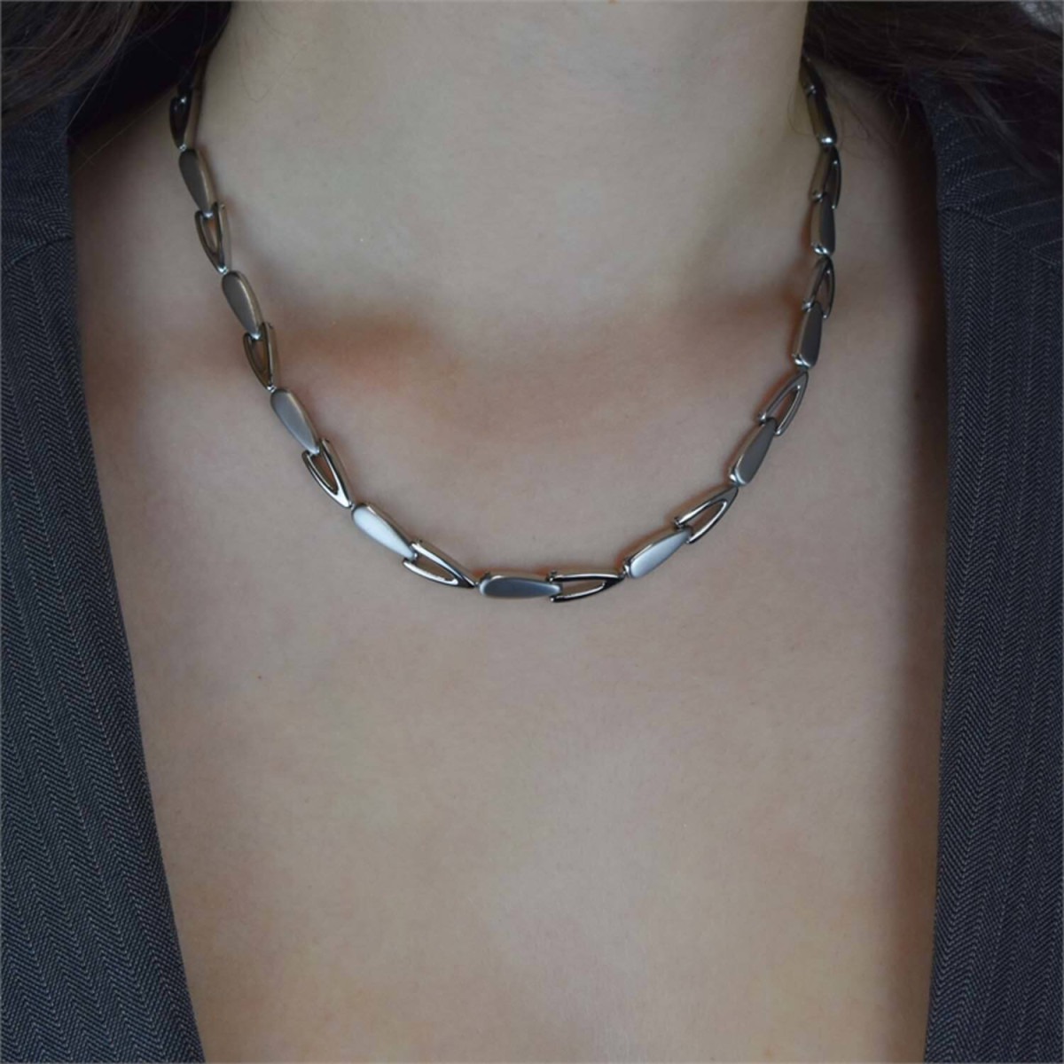 Boccia Titanium 08039-01 ketting met open en dichte schakels - Lengte 45 cm