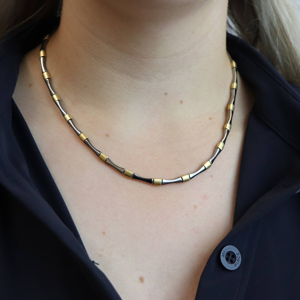 Boccia Titanium 08045-04 bicolor dames ketting - Lengte 45 cm