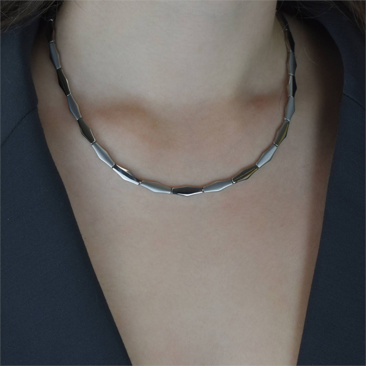 Boccia Titanium 08047-01 zilverkleurige dames ketting titanium - Lengte 45 cm