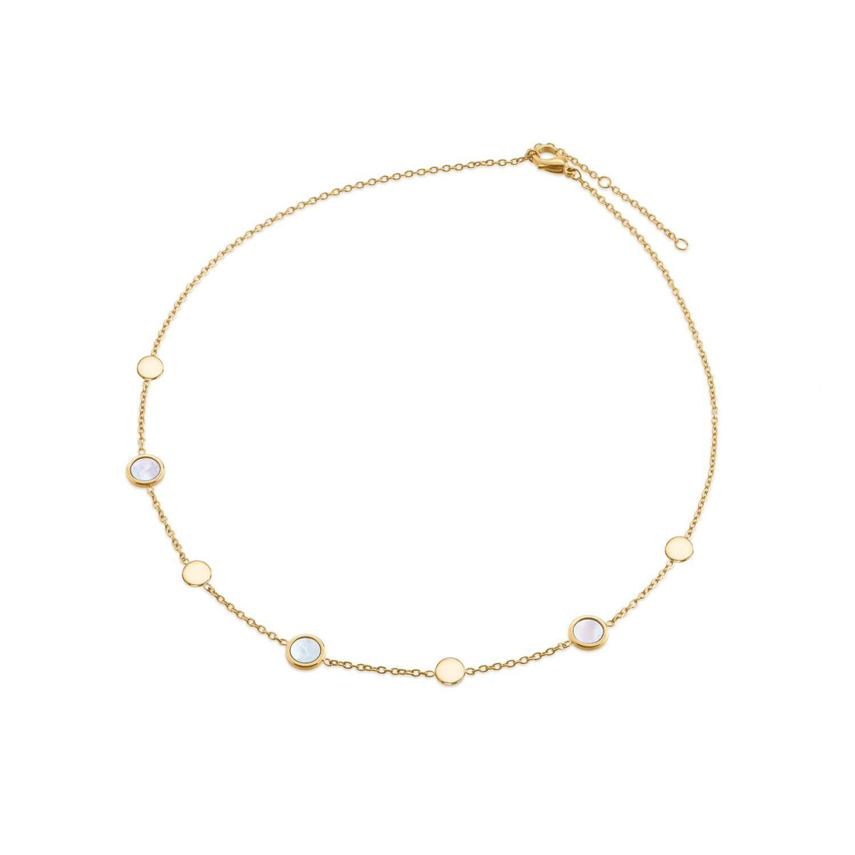 Boccia Titanium 08056-02 goudkleurige ketting met parelmoer - Lengte 45 cm