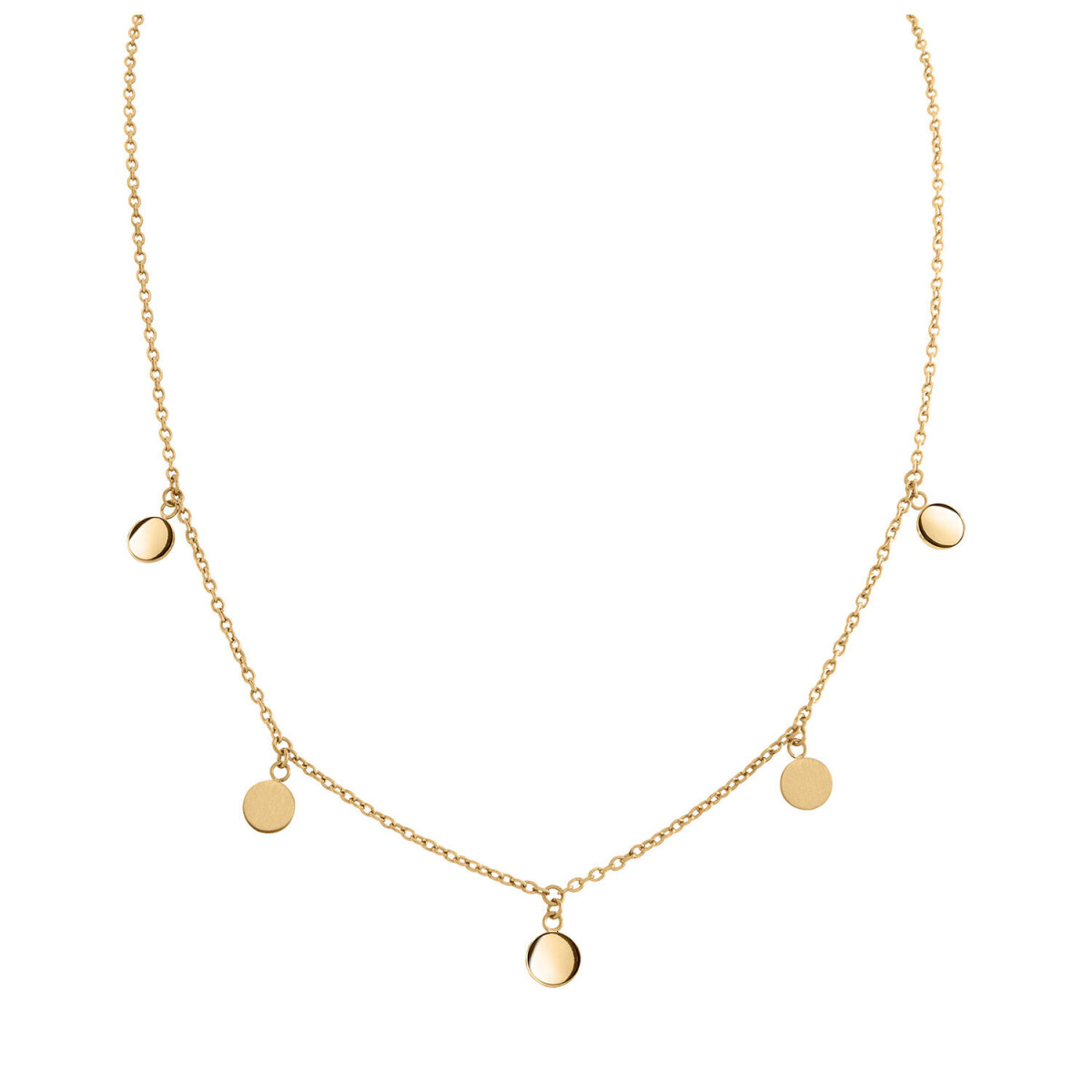 Boccia Titanium 08064-02 goudkleurige ketting met 5 rondjes - Lengte 42 cm