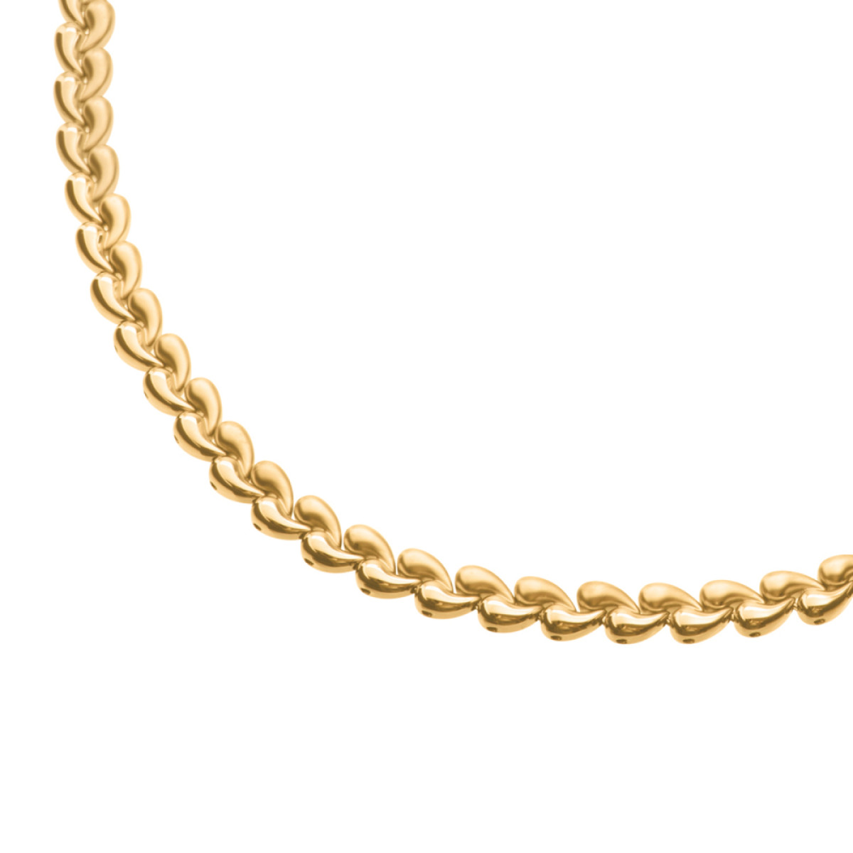 Boccia Titanium 08072-03 Schakelketting druppelvorm met gold plated afwerking - Lengte 45 cm