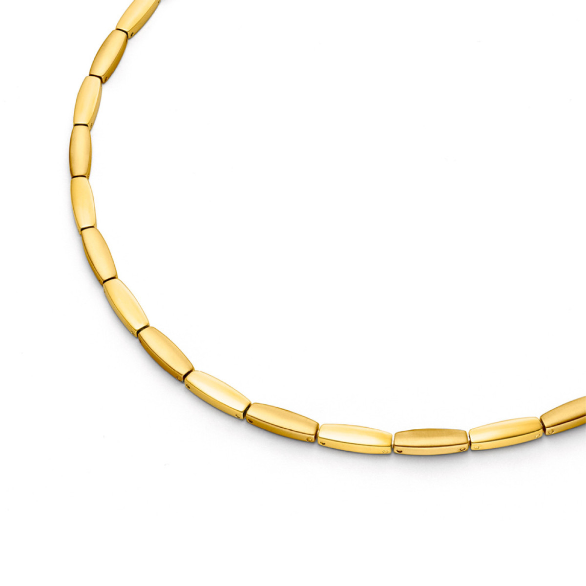 Boccia Titanium 08082-03 Schakelketting met afgeronde matte en glanzende staafjes - Lengte 45 cm