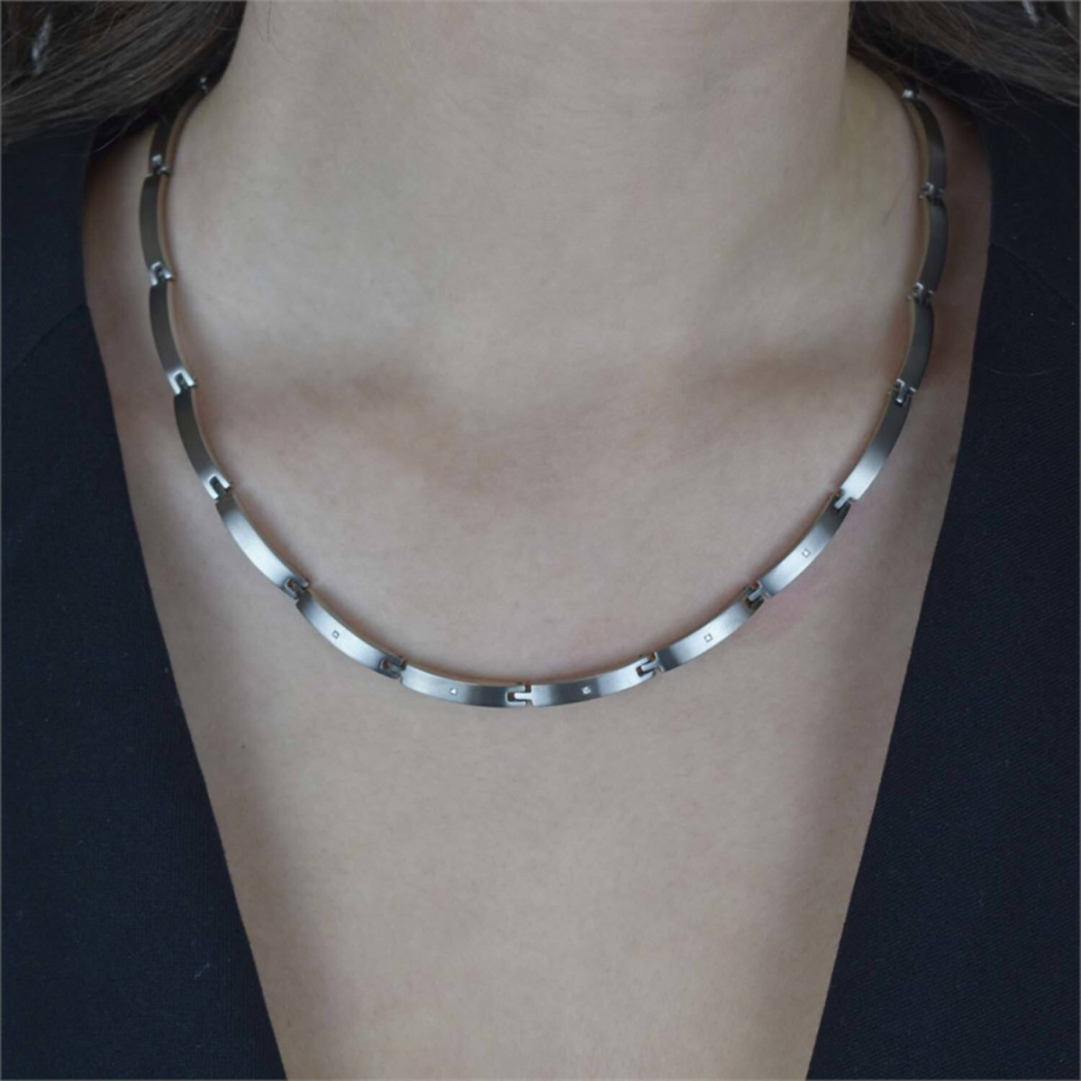 Boccia Titanium 0816-02 dames ketting met diamanten 0.015 crt - Lengte 45 cm