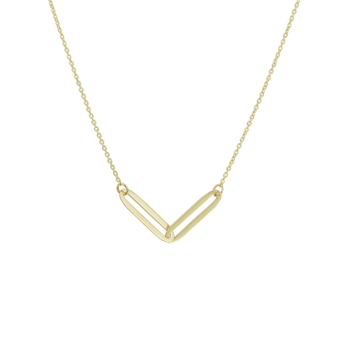 Gouden ketting met twee paperclip schakels
