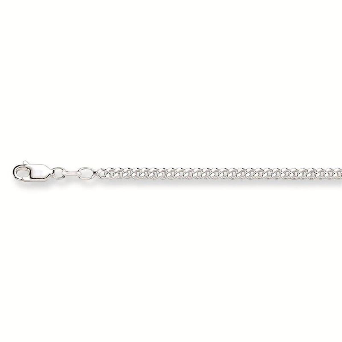 GLOW 101.0007.60 zilveren schakelketting met gourmetschakel 3 mm breed - Lengte 60 cm
