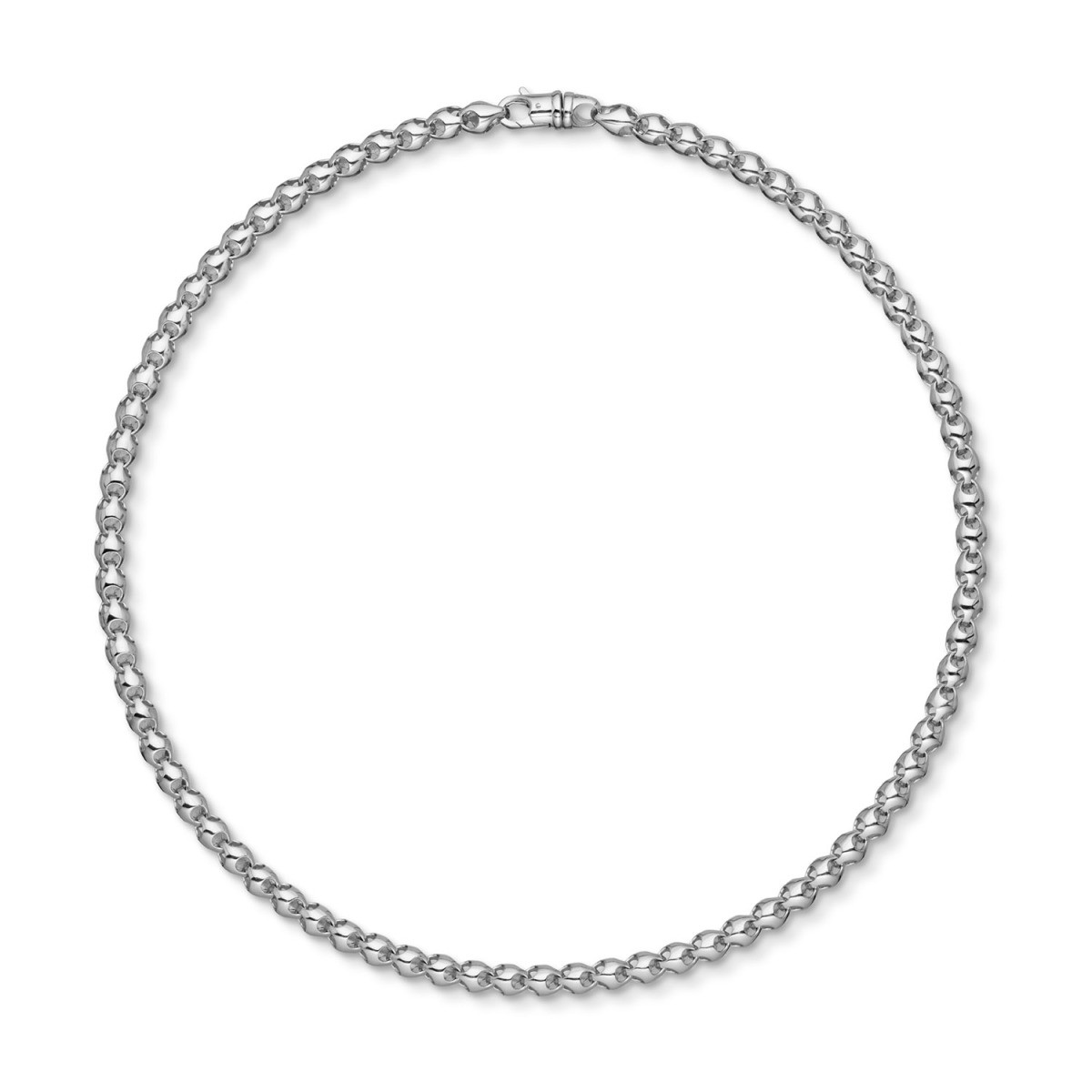 GLOW 102.0260.50 zilveren schakelketting met ronde schakels 6 mm breed - Lengte 50 cm