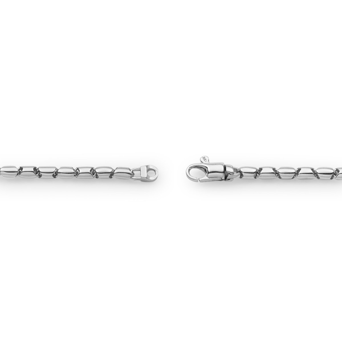 GLOW 102.0280.45 zilveren schakelketting met staafjes 2.5 mm breed - Lengte 45 cm
