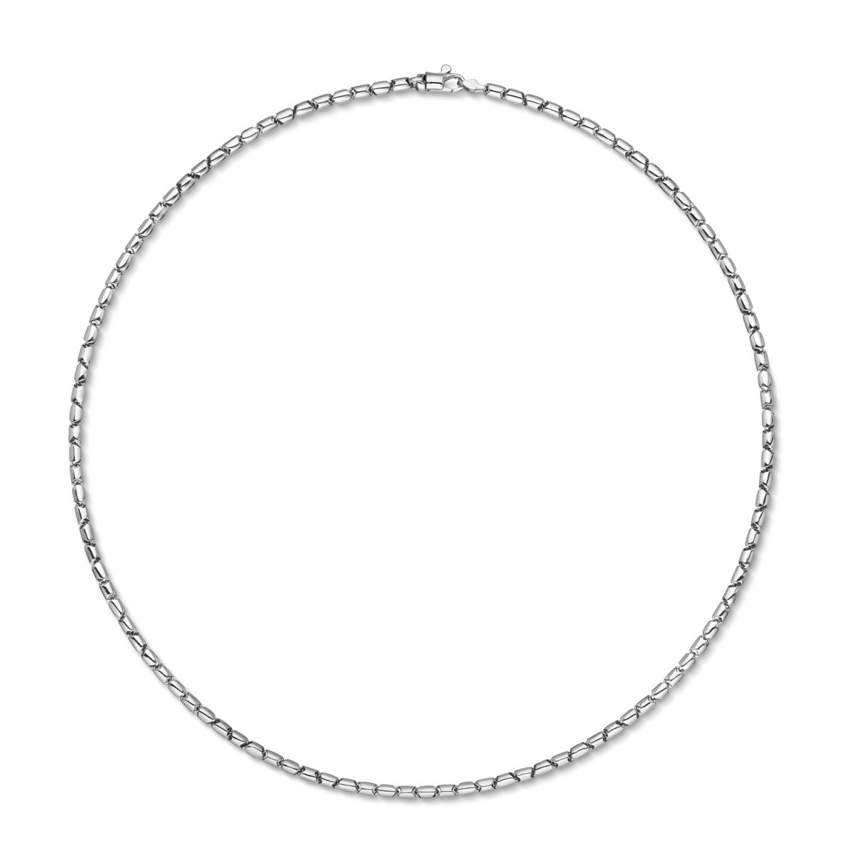 GLOW 102.0280.45 zilveren schakelketting met staafjes 2.5 mm breed - Lengte 45 cm