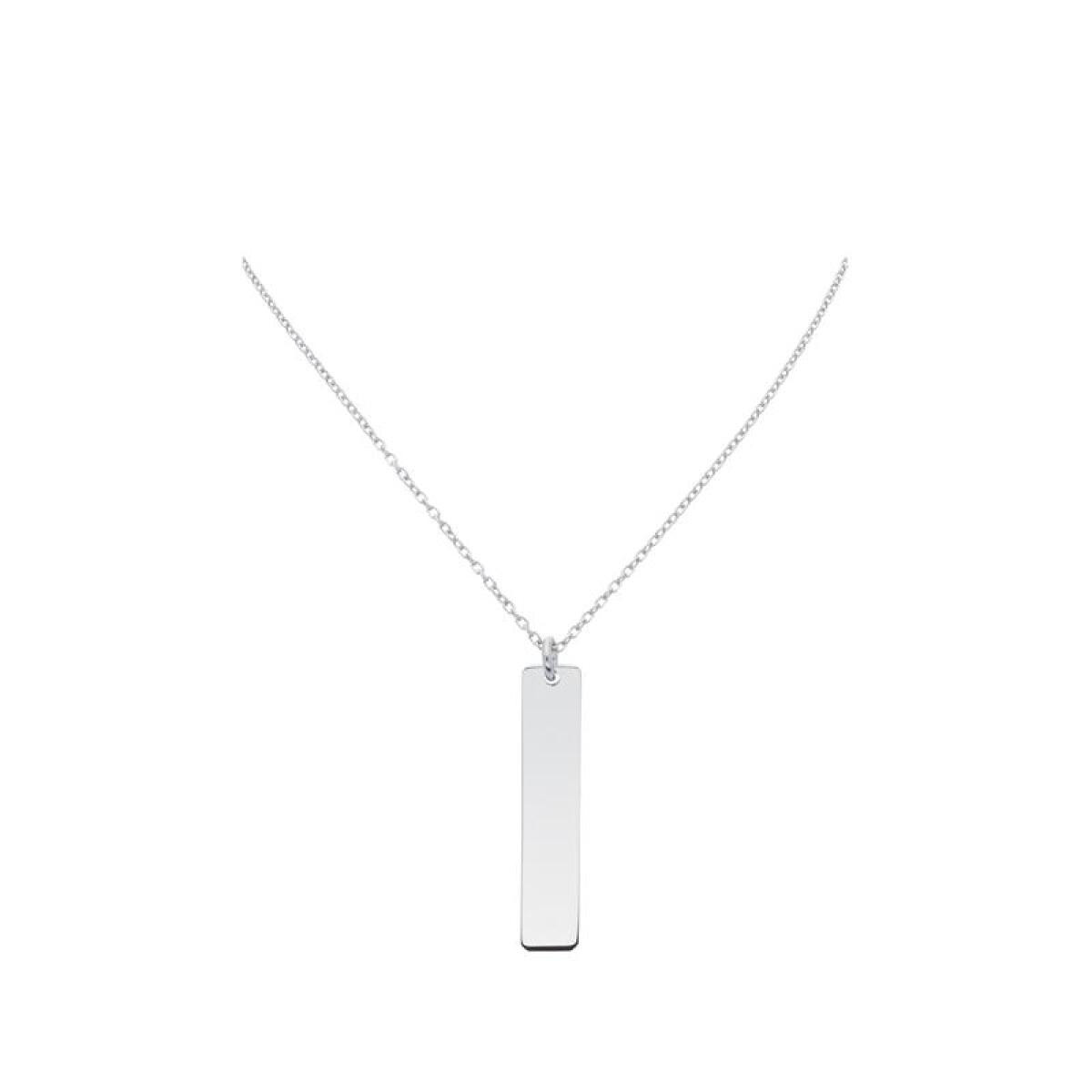 GLOW 102.0497.47 zilveren ketting met hanger rechthoekige bar 1 mm breed - Lengte 45 cm