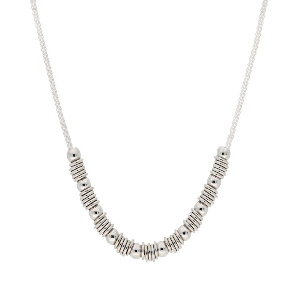 GLOW 102.1214.45 zilveren jasseron schakelketting 4 mm breed - Lengte 45 cm
