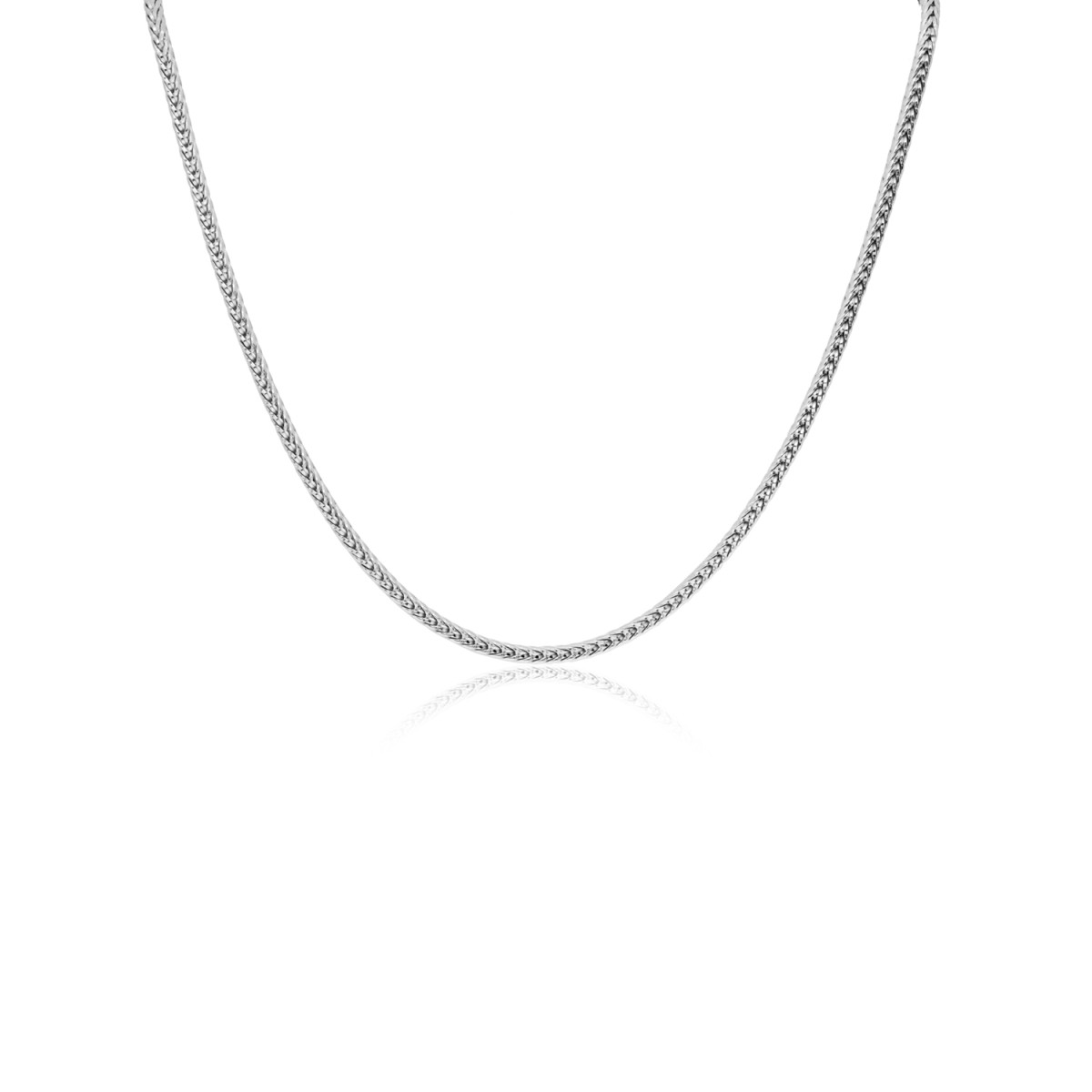 GLOW 102.1413.45 zilveren schakelketting met vossenstaartschakel 2.2 mm breed - Lengte 45 cm
