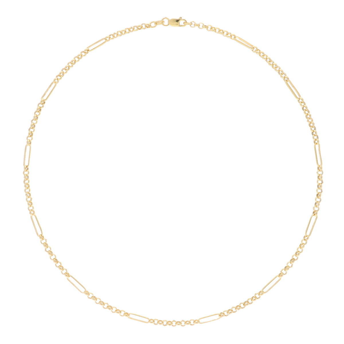 GLOW 102.8110.45 goudkleurige glanzende paperclip schakelketting 3 mm breed - Lengte 45 cm