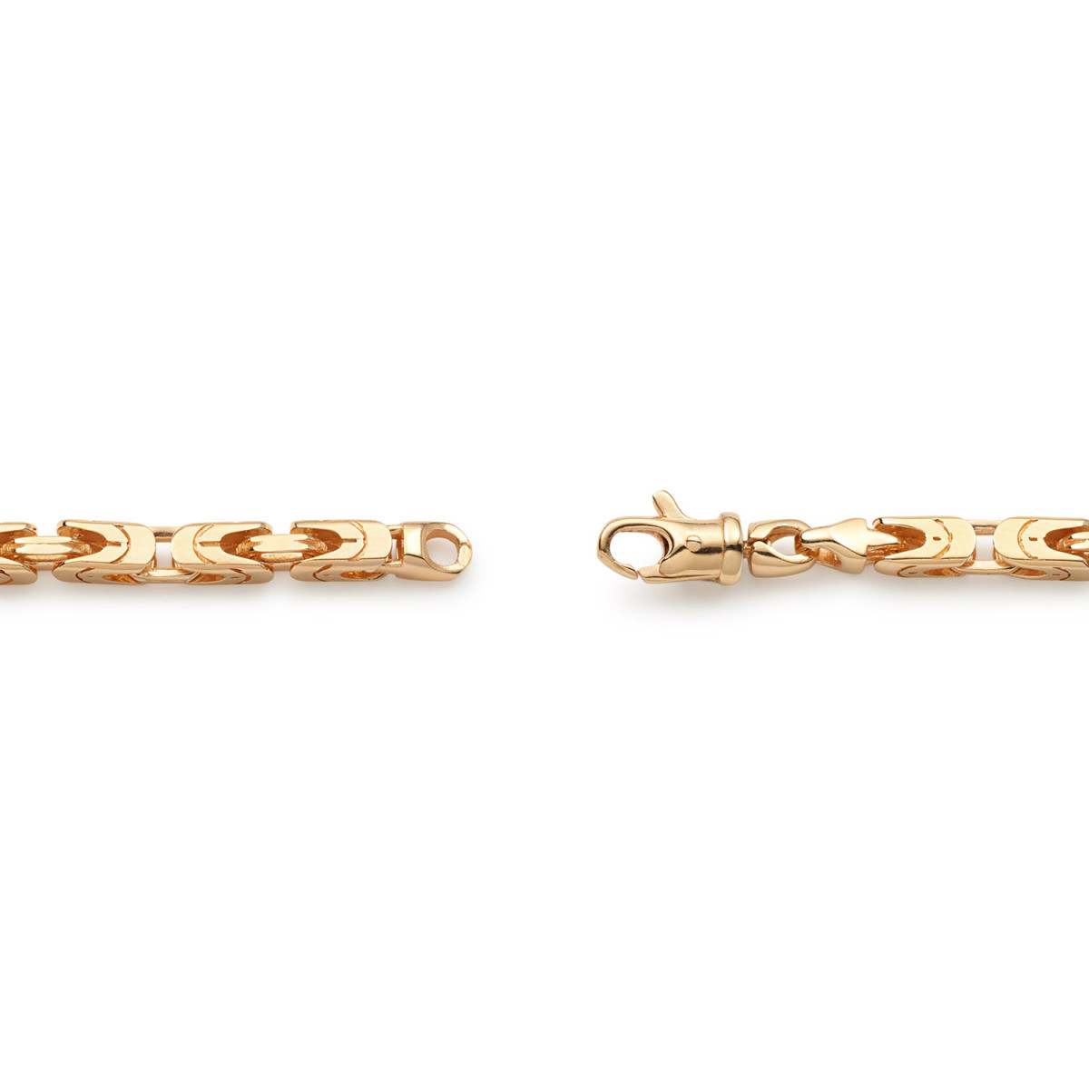 GLOW 102.8256.50 gold plated schakelketting met koningsschakel 3 mm breed - Lengte 50 cm