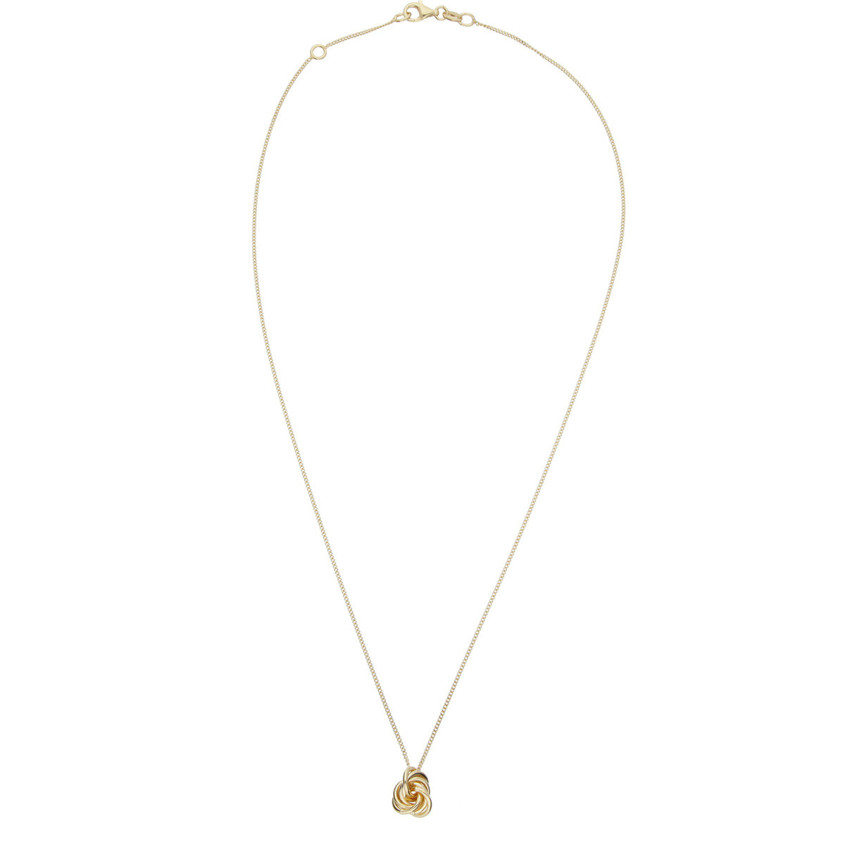 GLOW 102.8340.45 gold plated ketting met hanger knoop 13 mm - Lengte 42.5-45 cm