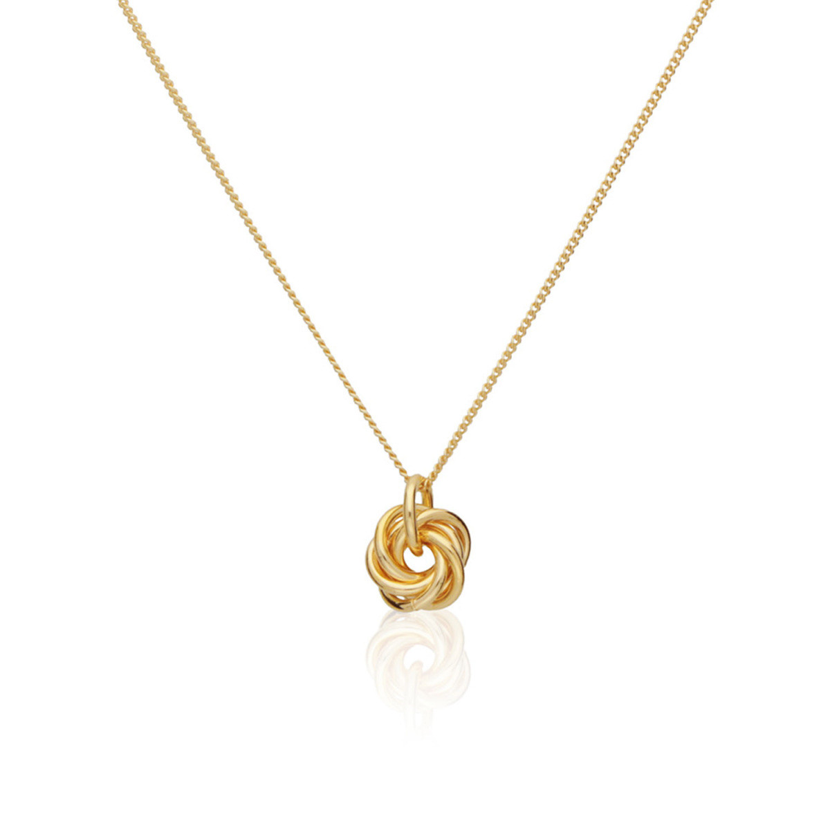 GLOW 102.8340.45 gold plated ketting met hanger knoop 13 mm - Lengte 42.5-45 cm
