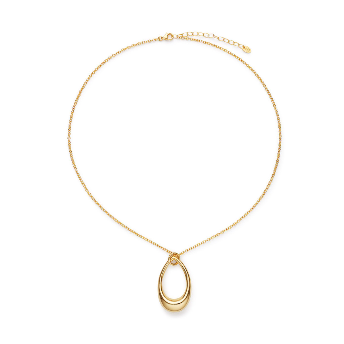 GLOW 102.8681.45 gold plated ketting met open druppel hanger - Lengte 45 cm