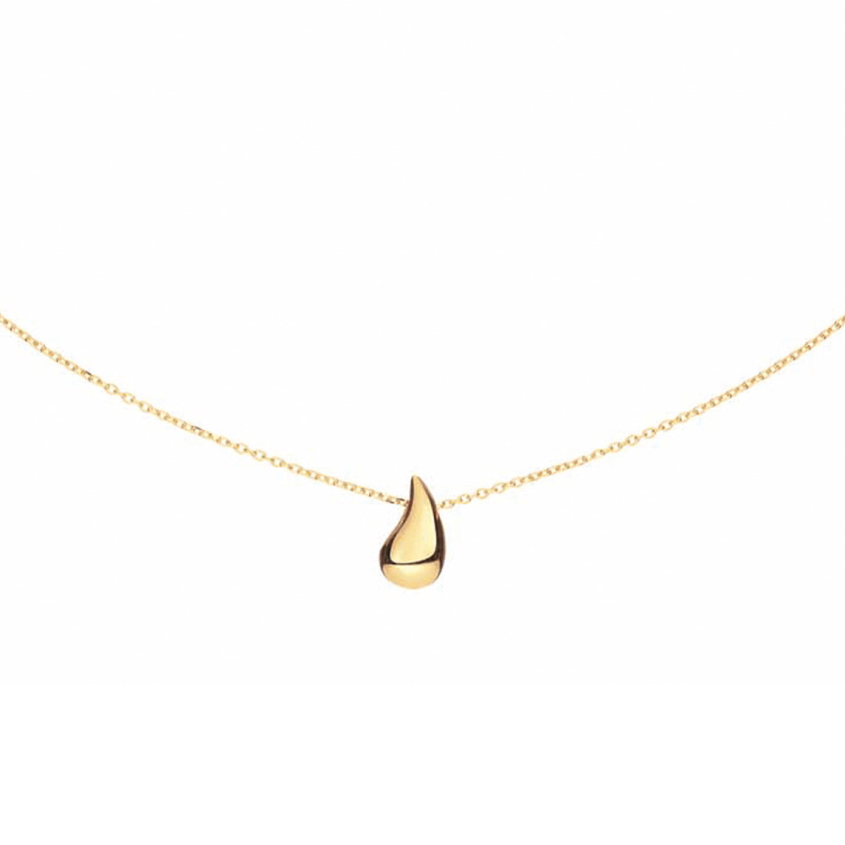 GLOW 102.8698.45 gold plated ketting met druppelvormige hanger 10 mm - Lengte 42-45 cm