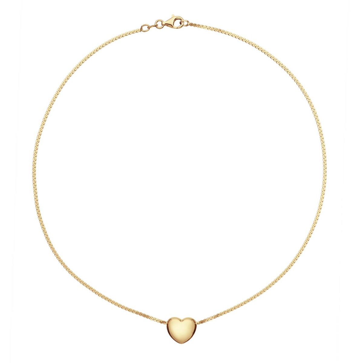 GLOW 102.8753.45 goudkleurige ketting met hartvormige hanger 11 mm - Lengte 45 cm