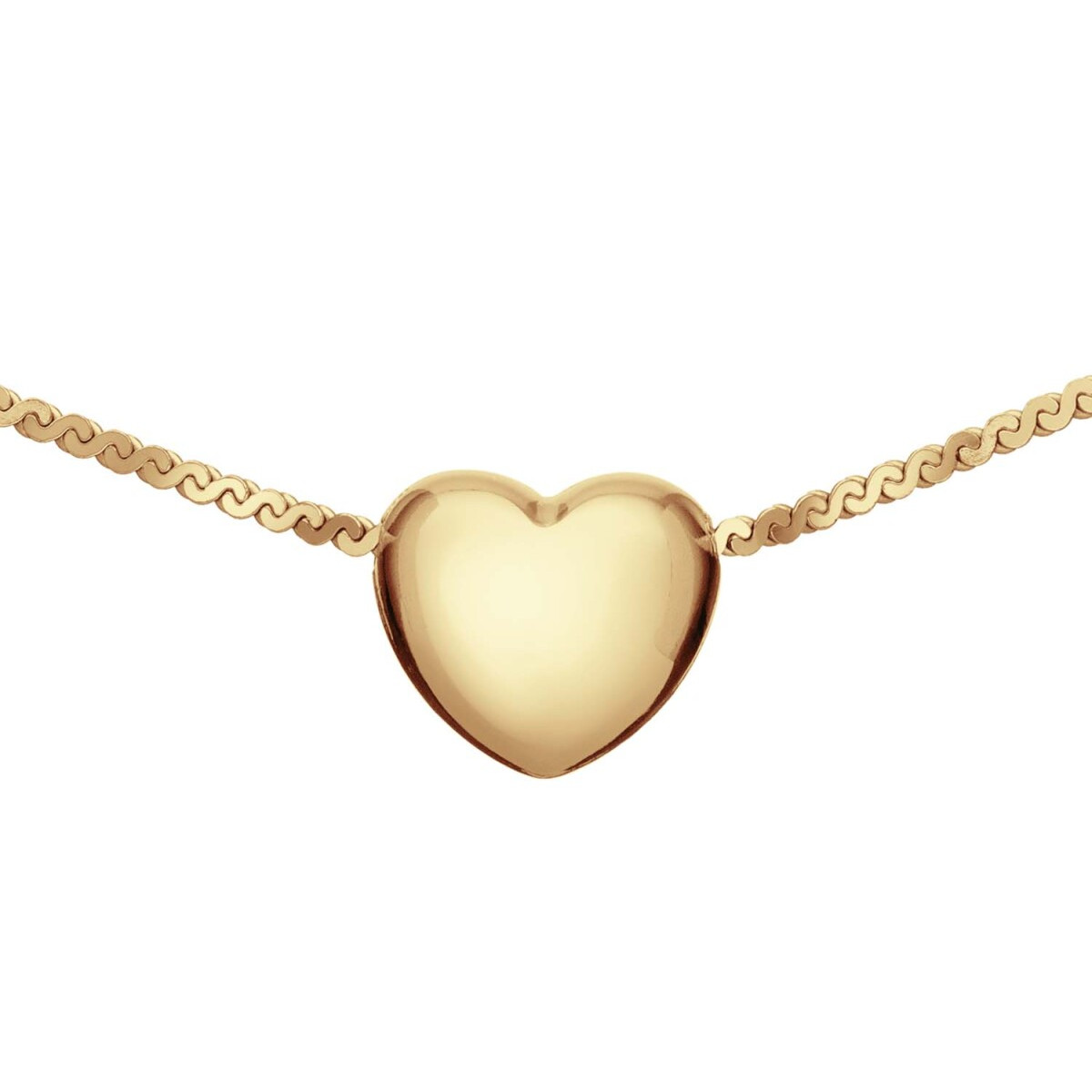 GLOW 102.8753.45 goudkleurige ketting met hartvormige hanger 11 mm - Lengte 45 cm