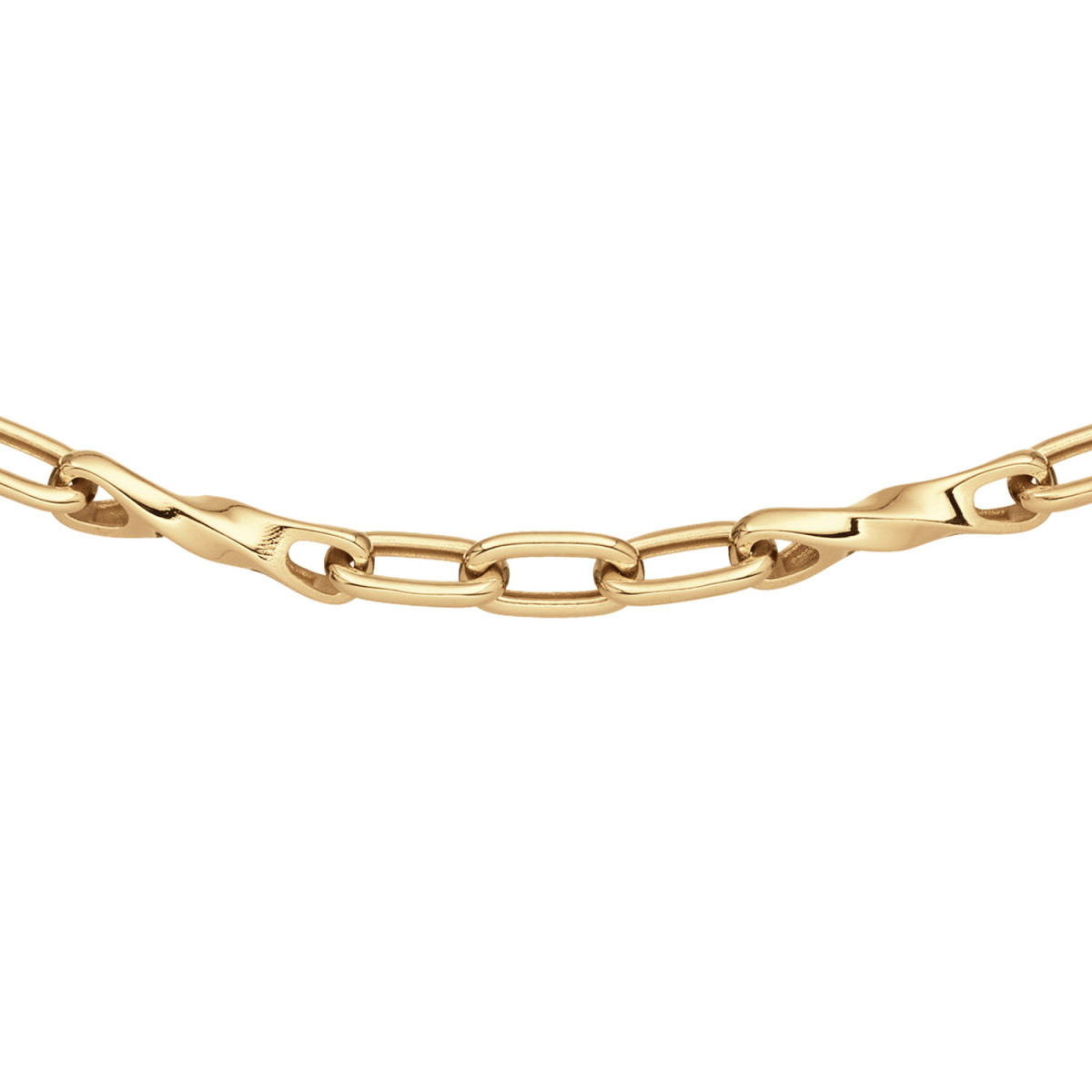 GLOW 102.8988.45 vergulde schakelketting met paperclip schakel 5 mm breed - Lengte 45 cm