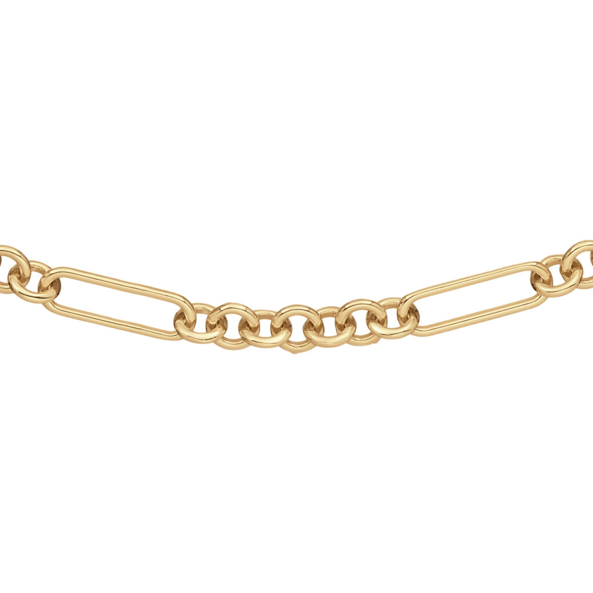 GLOW 102.8990.45 vergulde jasseron schakelketting glanzend 5 mm breed - Lengte 45 cm