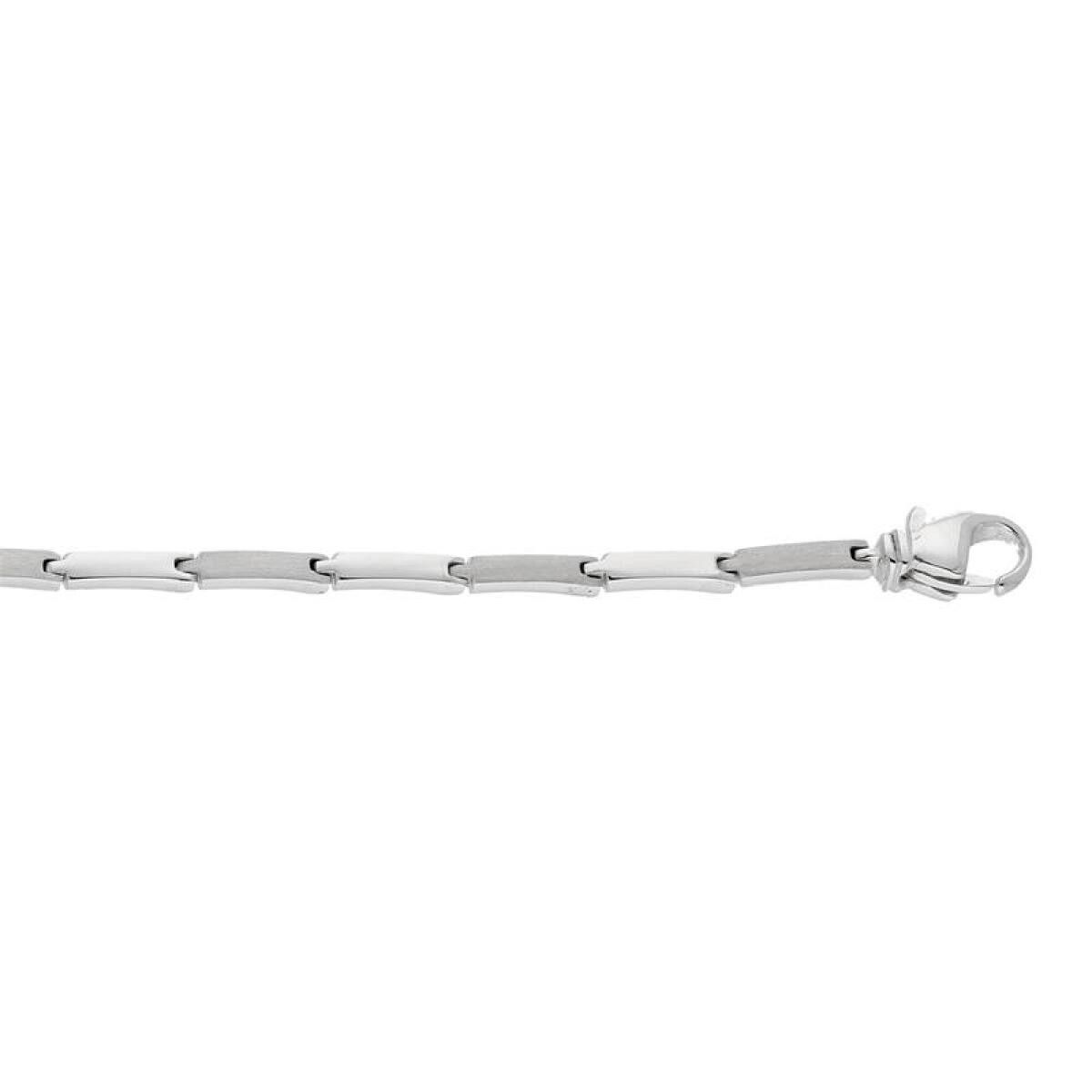 GLOW 104.0474.19 zilveren schakelarmband met rechthoekige schakels 3.4 mm breed - Lengte 19 cm