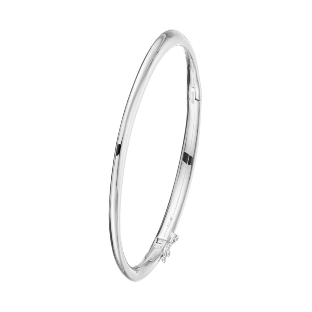 GLOW 104.0662.00 glanzende zilveren bangle 925 zilver 3 mm breed - Diameter 60 mm