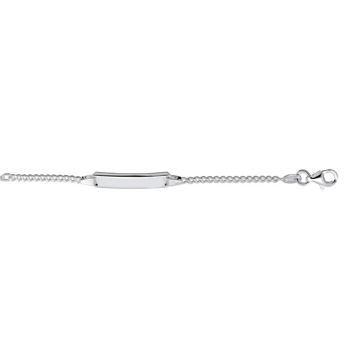 GLOW 104.0707.11 kinder zilveren gepersonaliseerde plaatarmband met rechthoekige hanger 5 mm - Lengte 8 cm