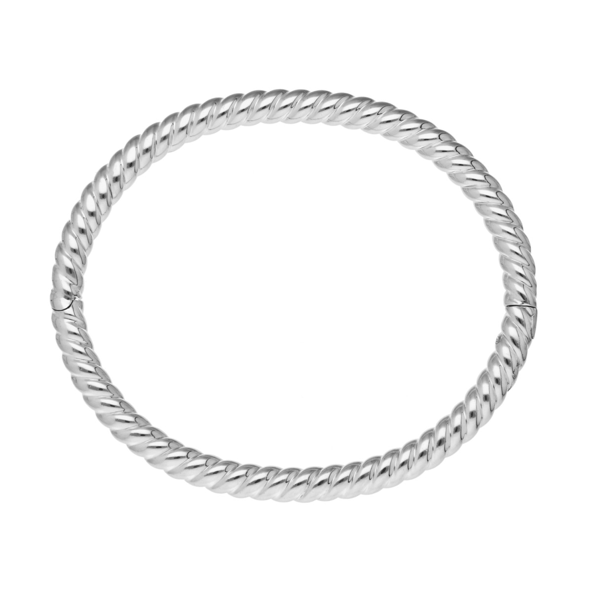 GLOW 104.0790.00 zilveren bangle met gedraaide structuur 5 mm breed - Diameter 60 mm